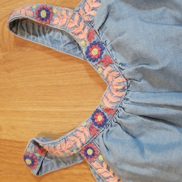 Milkshake blue dress with embroidery girls size 8 EUC - Picture 7 of 12